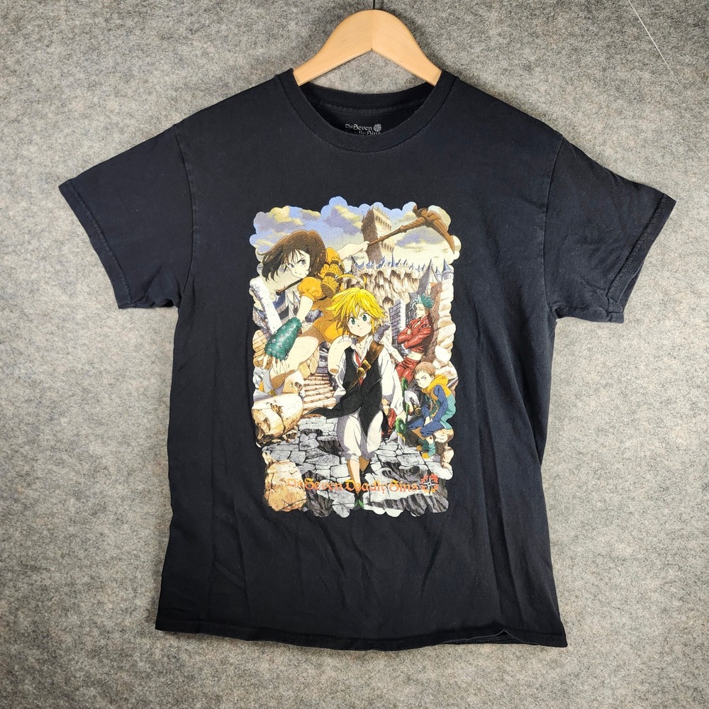 The Seven Deadly Sins Anime Graphic T Shirt Black Medium Meliodas Diane Ban